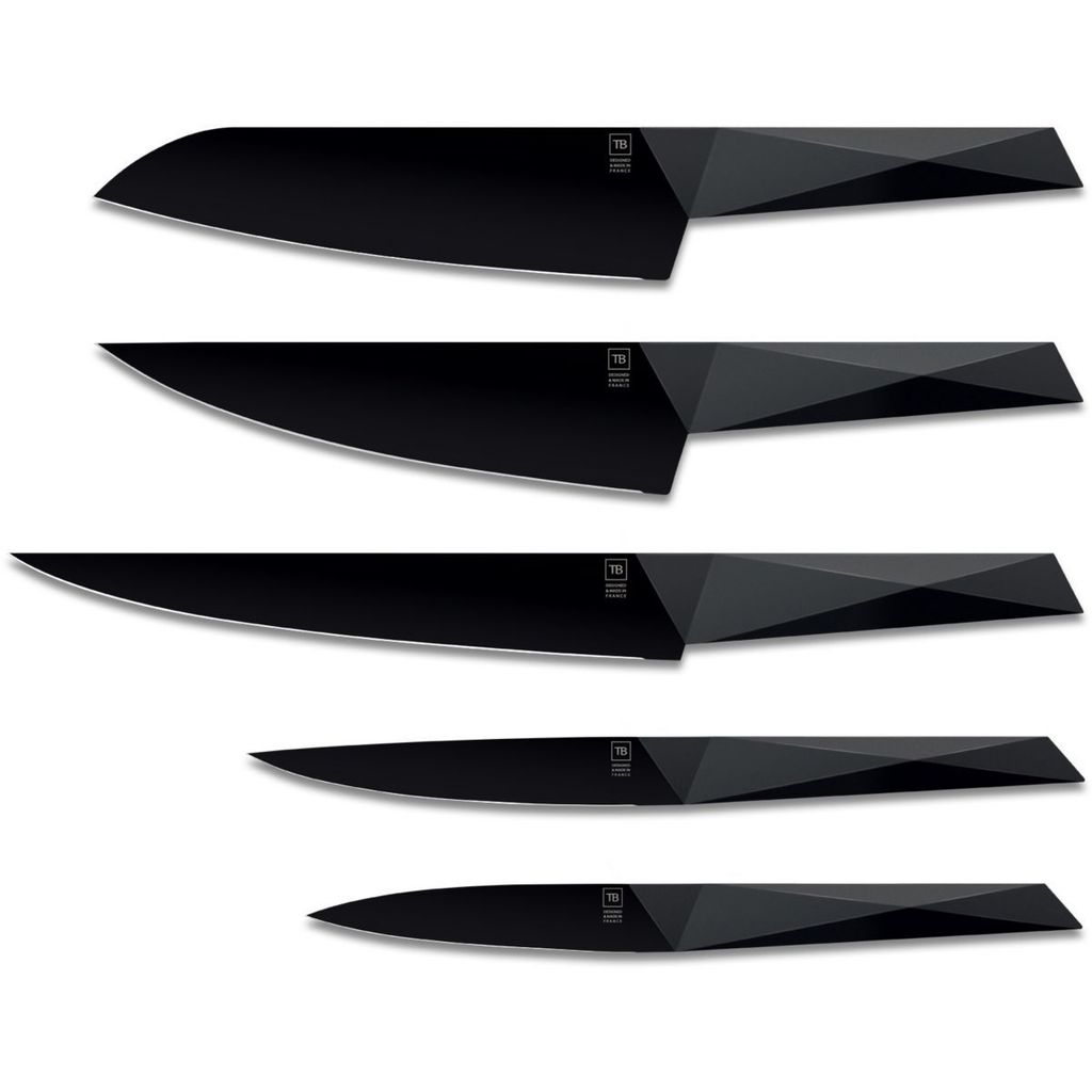 BLOC 5 COUTEAUX FURTIF lame noire - Visuel 1